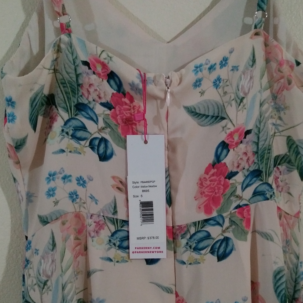 Parker Patterned Ruffled Hi-Lo Dress Mellow, Sz S - Picture 4 of 8